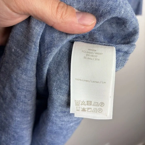 Boden Evangeline Pure Linen Tunic Dress Blue Size 2 Regular EUC - Picture 8 of 8